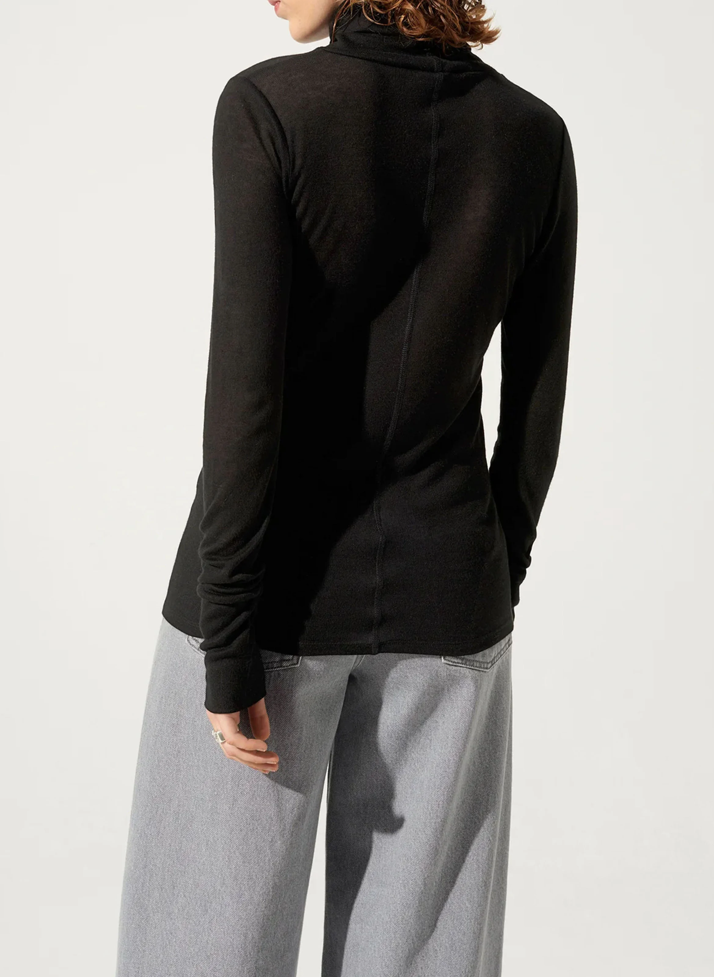 LIVIO - Tee-shirt col roulé ajusté | Noir
