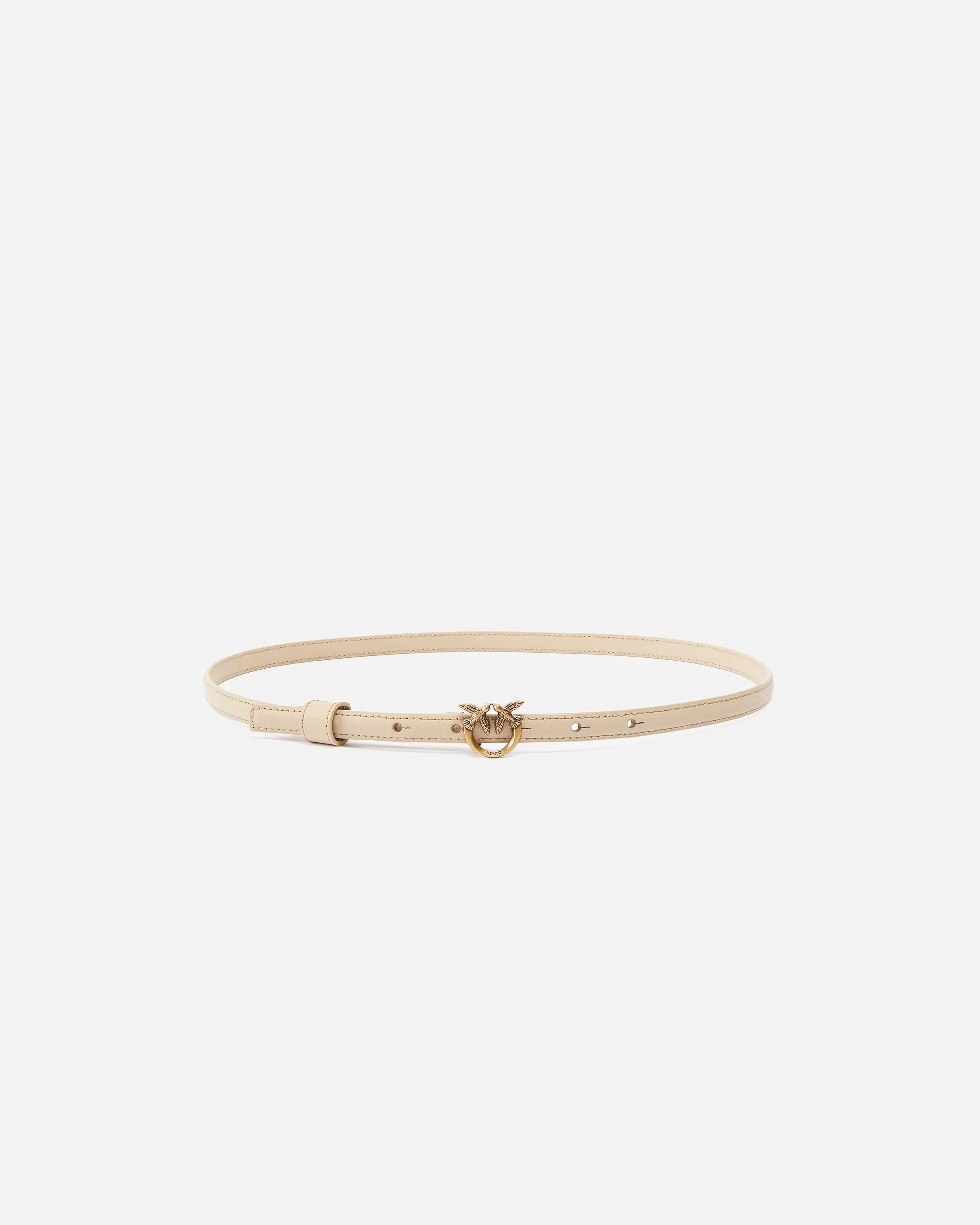 Fine ceinture avec boucle love birds | Marron