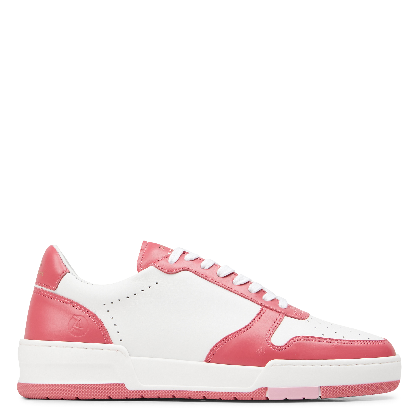 Baskets basses bicolore en cuir| Rose