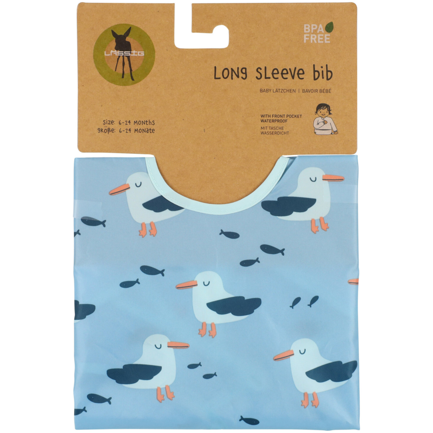 Lässig Ärmellätzchen Möwe 6-24m