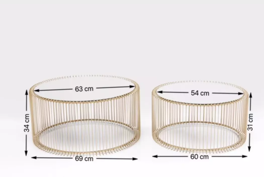 Couchtisch Wire Messing 83456 2er Set