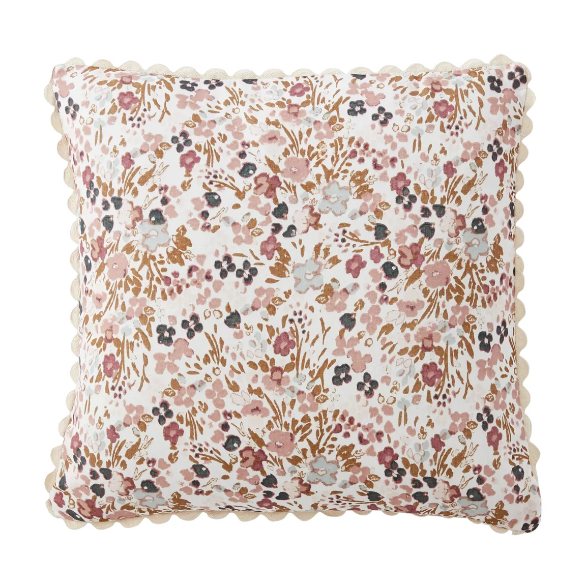 Coussin carré gaze de coton (40 x 40 cm) Constance Beige pampa