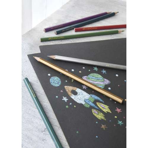 FABER-CASTELL Hexagonal-Buntstifte metallic, 10er Kartonetui