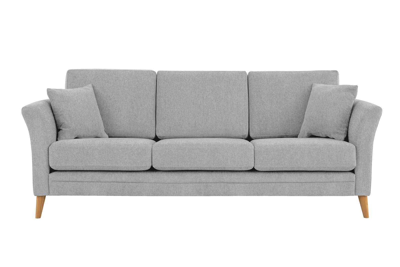 Eden 3-seter sofa Tekstil Thor 3/1 Light Grey med ben i eik natur (15137).
