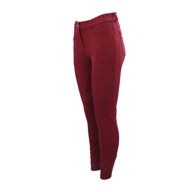 Paardrijbroek La Valencio LVWilhelmina Full Grip Donkerrood