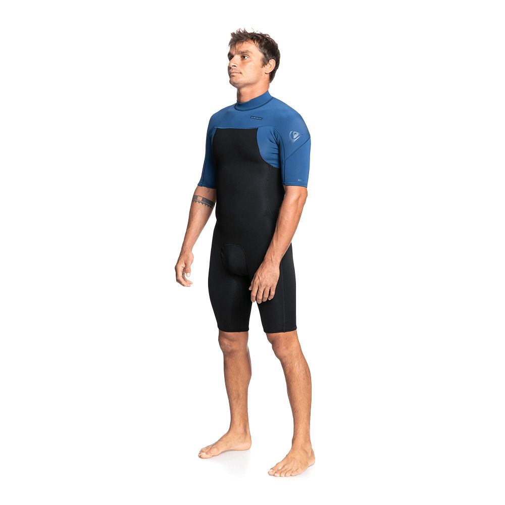 Quiksilver EVERYDAY SESSIONS SPRINGSUIT BACK ZIP - Combinaison shorty 2/2mm Homme black/insignia