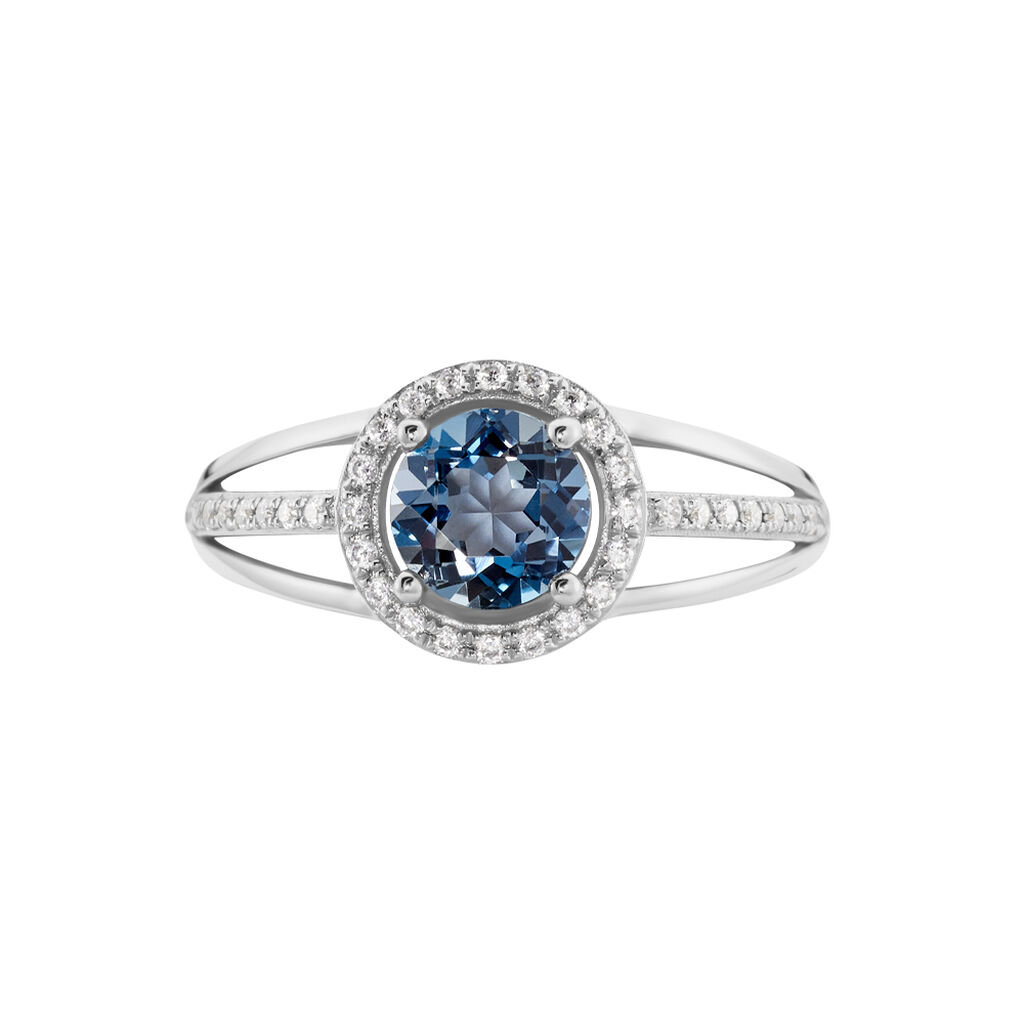 Bague Or Blanc Maeva Topaze Oxydes De Zirconium