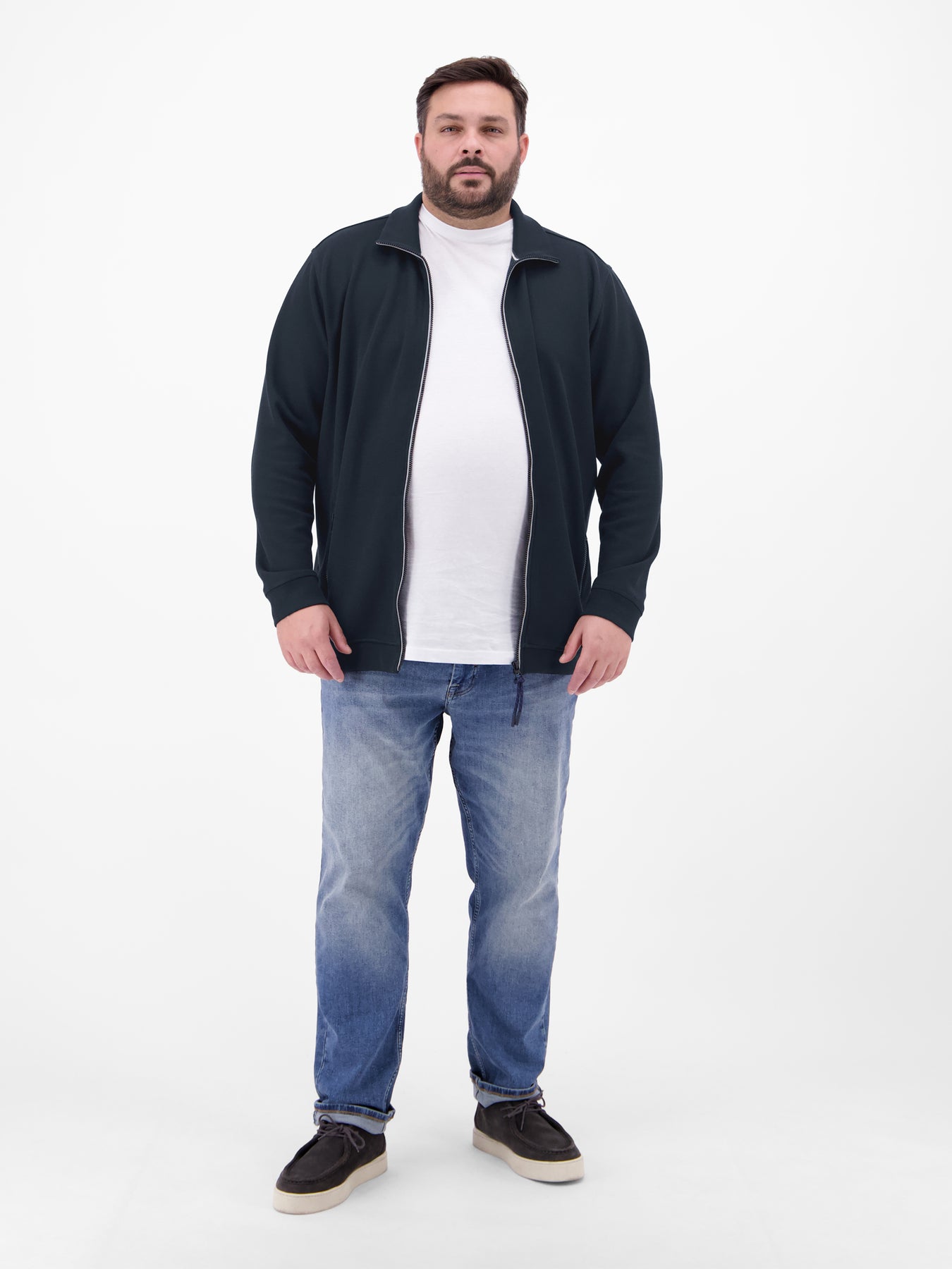 Sweatjacke aus weichem Baumwollmischgewebe