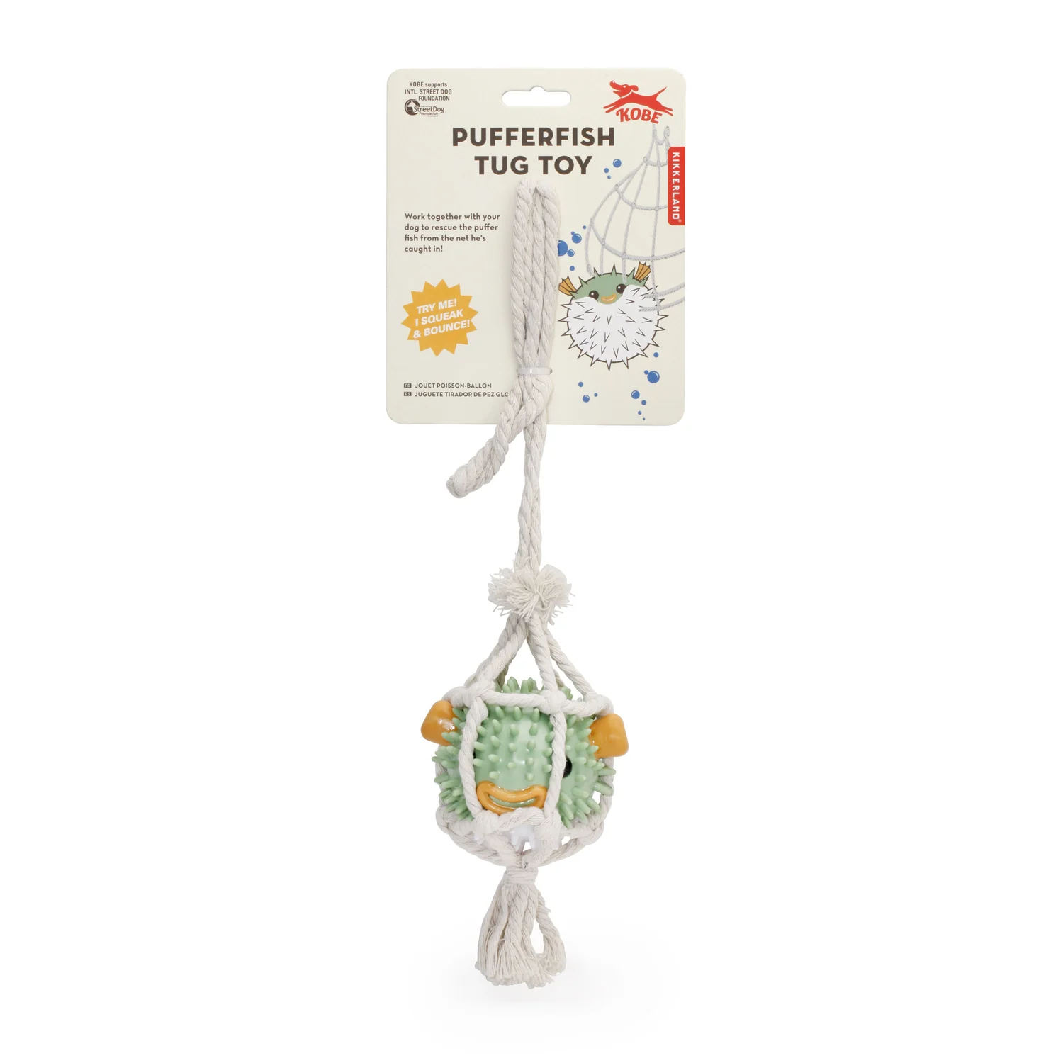 Kobe Pufferfish Tug Toy