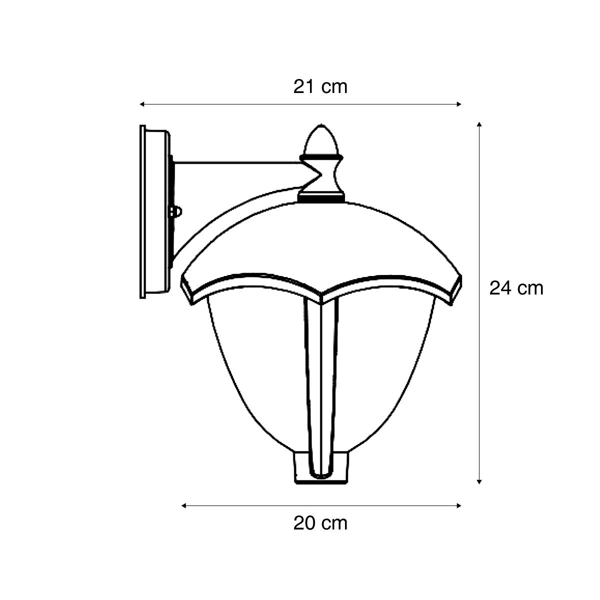 Smart buiten wandlamp zwart met helder glas incl. LED IP54 - Classica