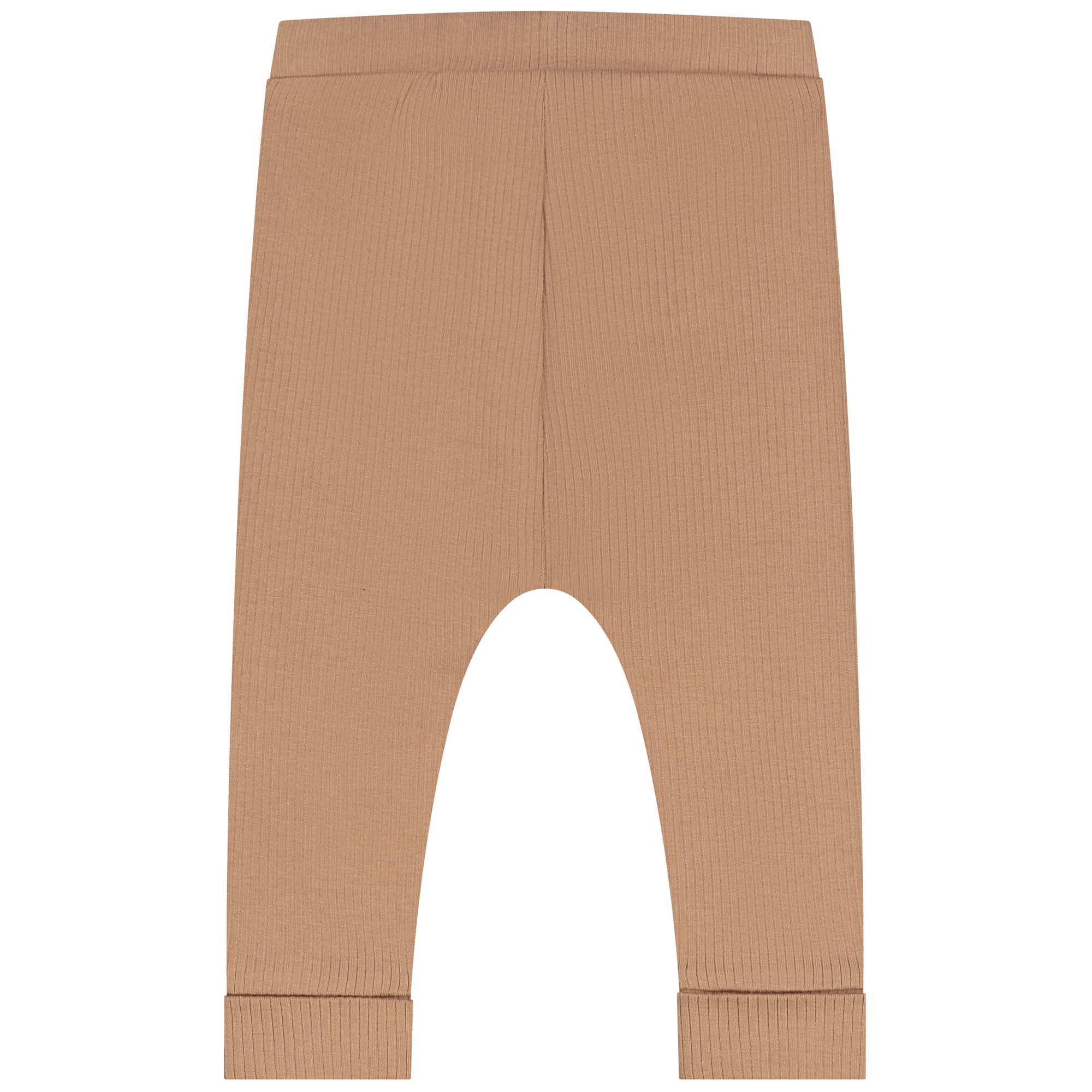 Prénatal newborn broek rib Pure  effen bruin