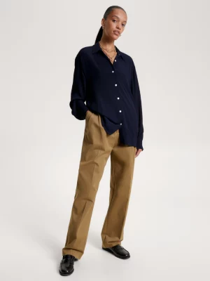 Camisa de crepe descontraída