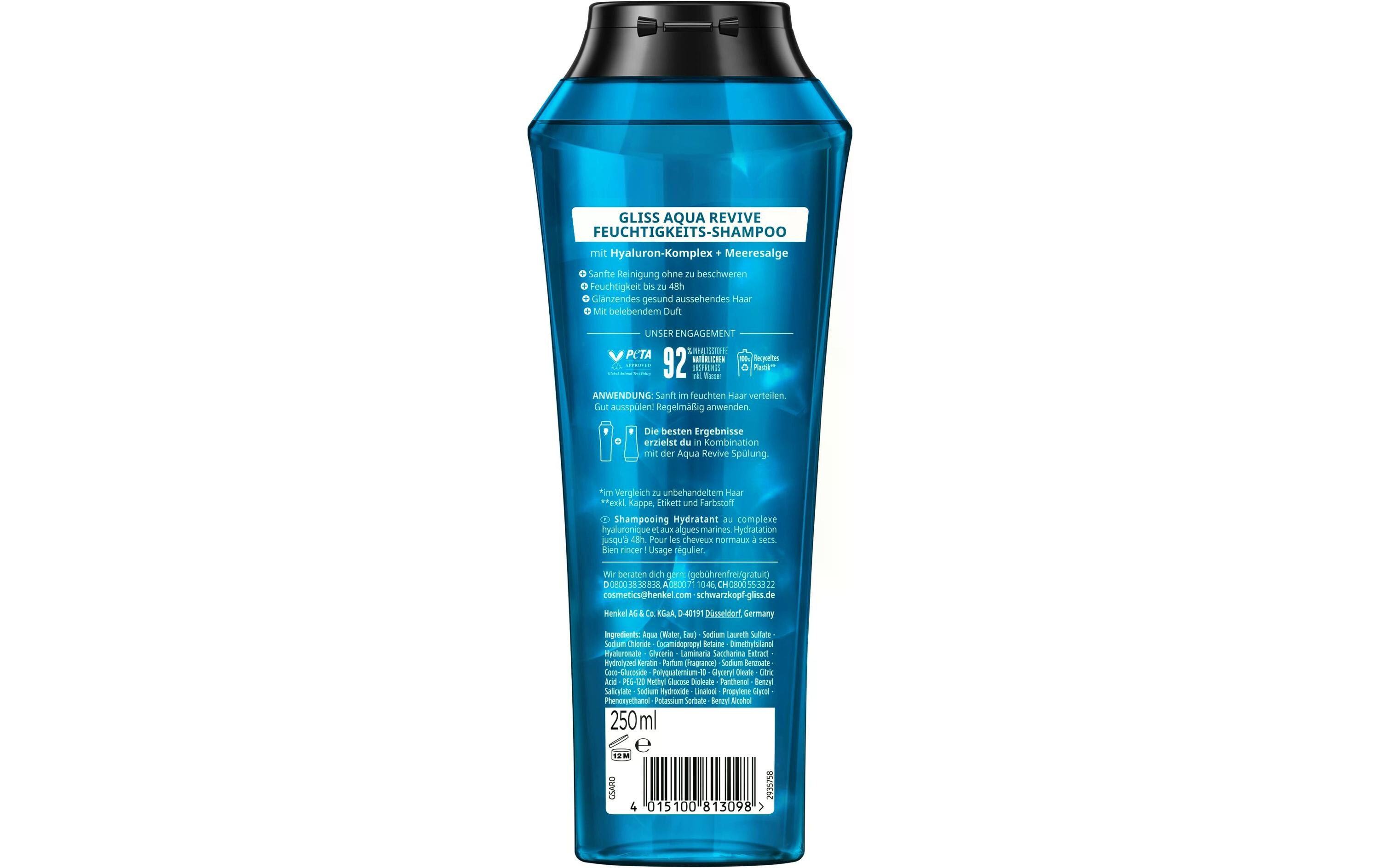 Shampoo Aqua Revive 250 mlHaarshampoo spendet bis zu 48 h schwerelose Feuchtigkeit