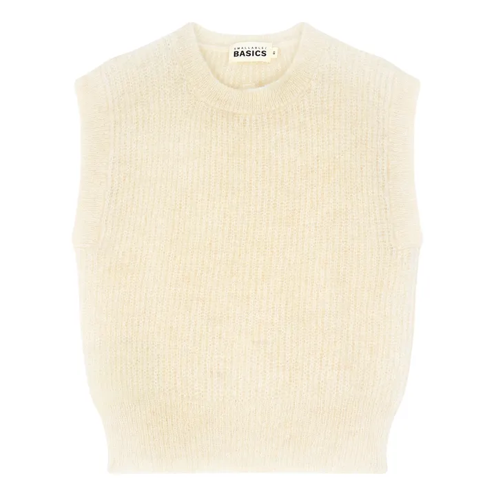 SMALLABLE BASICS Pull Fille Sans Manches Alpaga | Blanc cassé