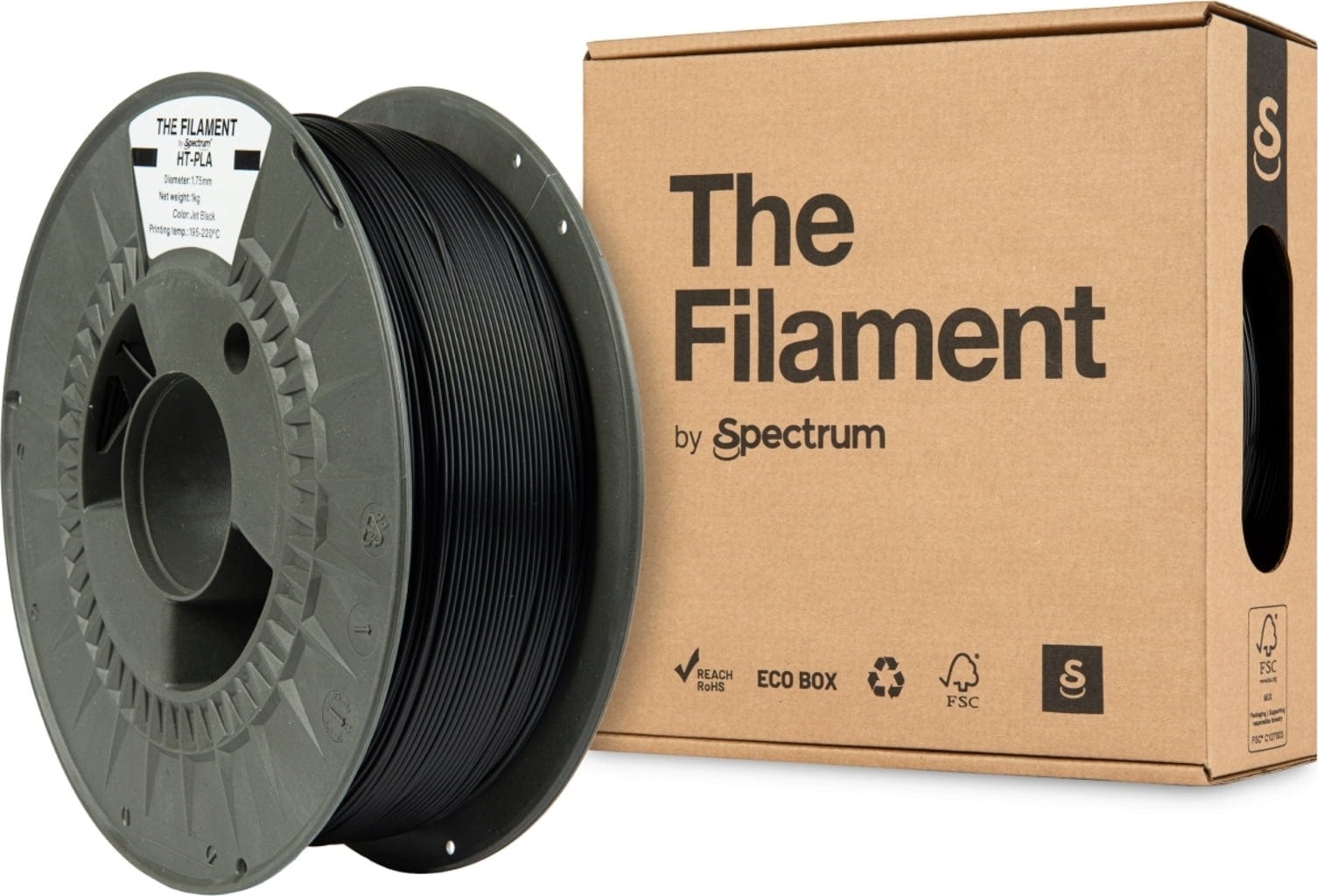 The Filament  HT-PLA Jet Black, 1,75 mm / 1000 g    Hitzebeständiges PLA Filament in Jet Black