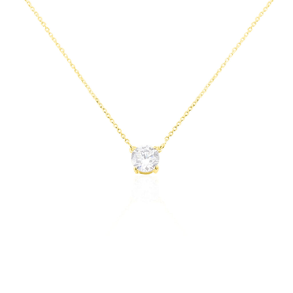 Collier Ponama Or Jaune Oxyde De Zirconium