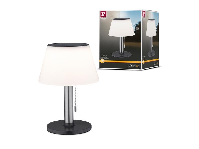 Paulmann Tischleuchte Solar Outdoor Lillesol, 3000K, Edelst Solarbetriebene Tischleuchte