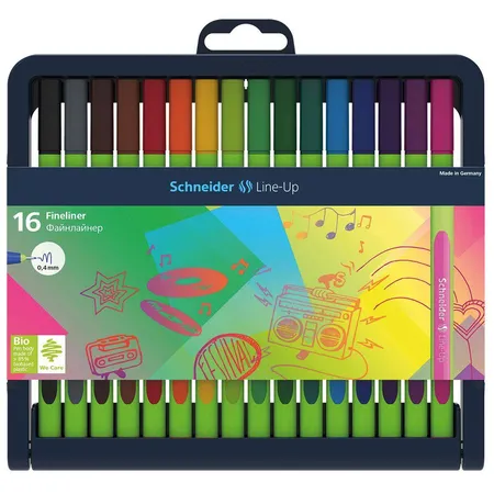 Schneider Fineliner Line-Up, 04 mm, Stiftebox 16 Stück