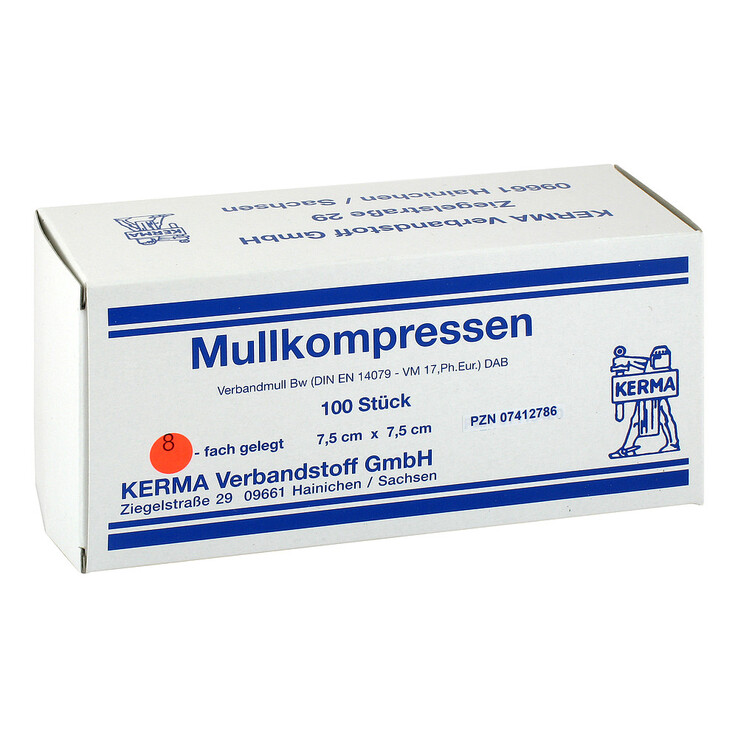 Mullkompressen 7,5x7,5 cm unsteril 8-fach BW, 100 St