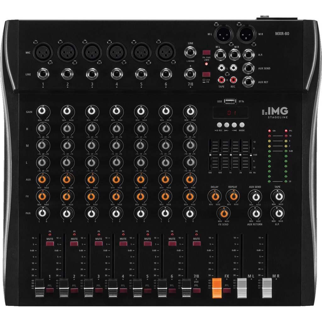 IMG Stageline MXR-80 analoog mengpaneel met USB