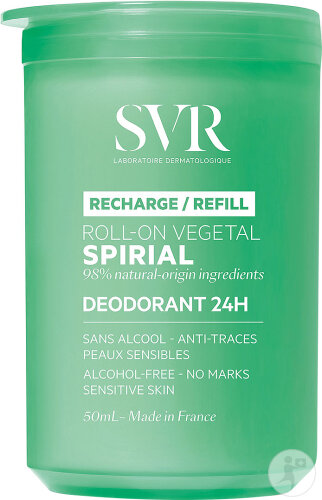 SVR Spirial Roll'On Végétal Déodorant 24h Peaux Sensibles Recharge 50ml