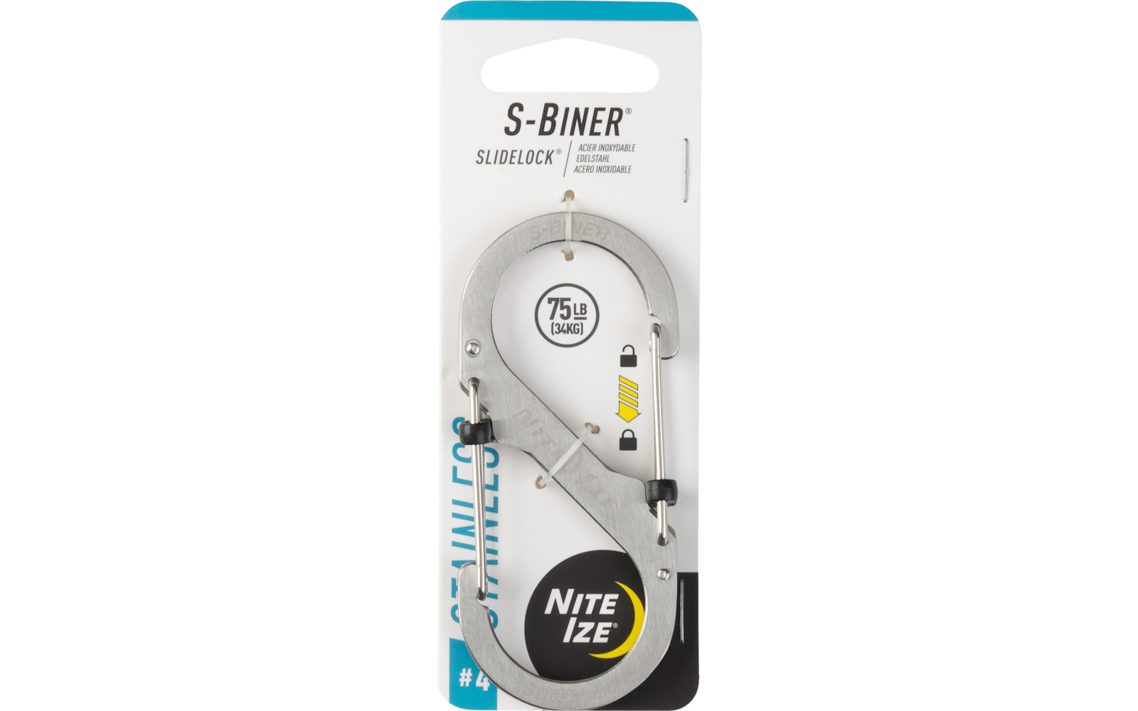 Nite Ize S-Biner SlideLock - Gr. 4, schwarz