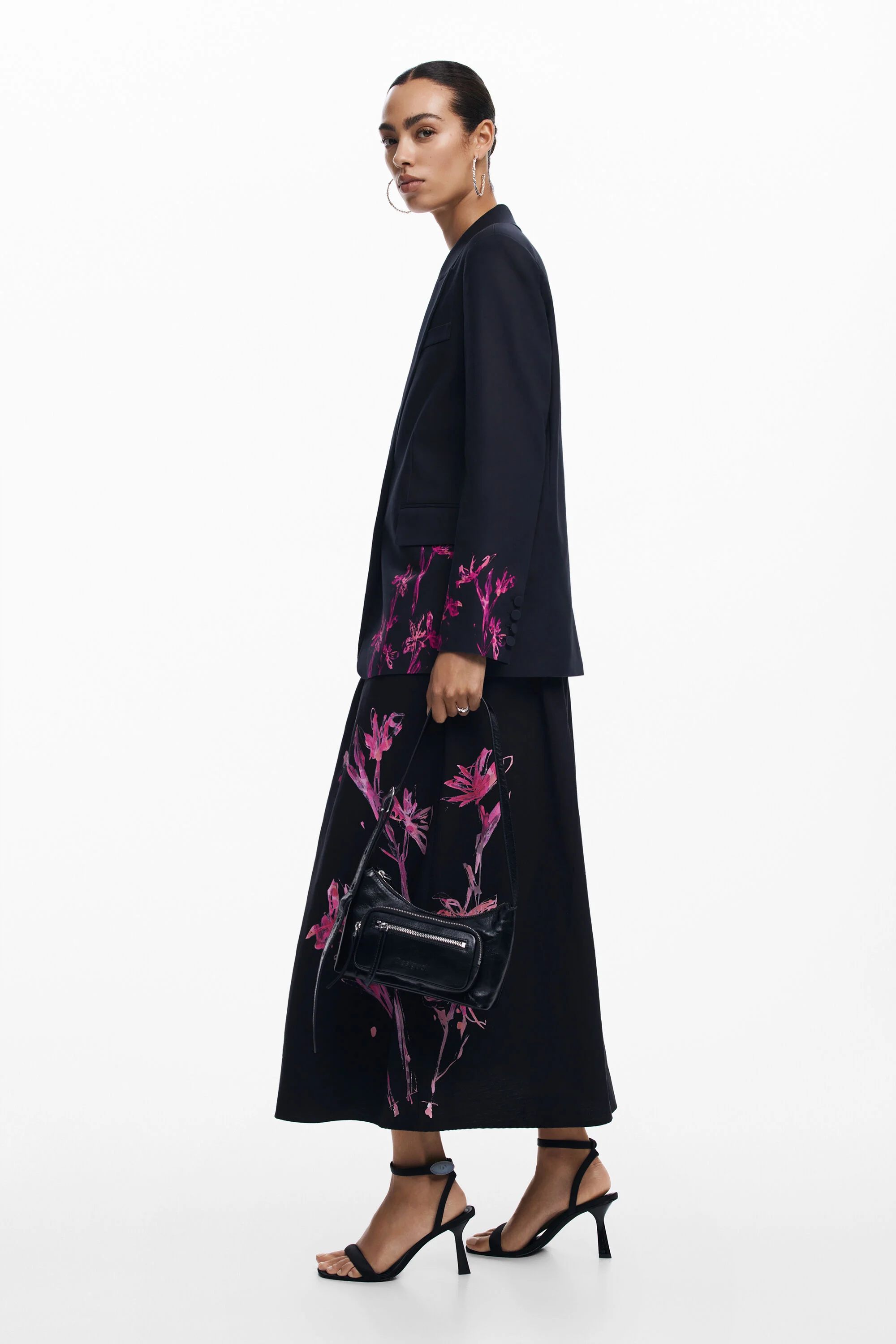 Saia midi Orquídea