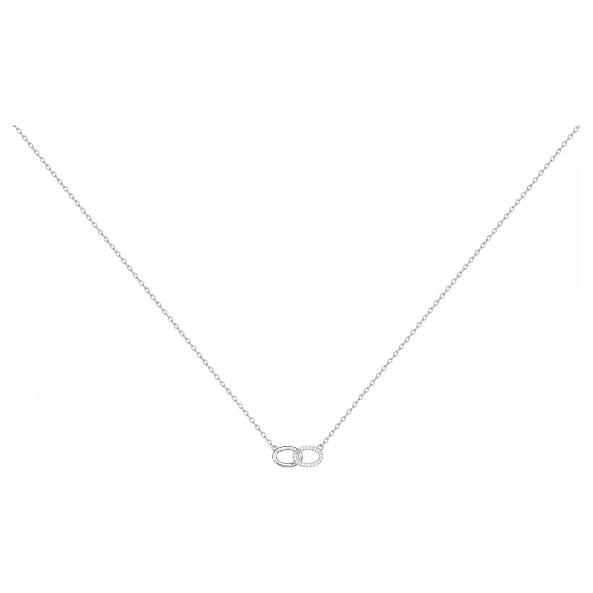 Collier mono-motif en Argent avec oxyde de zirconium blanc