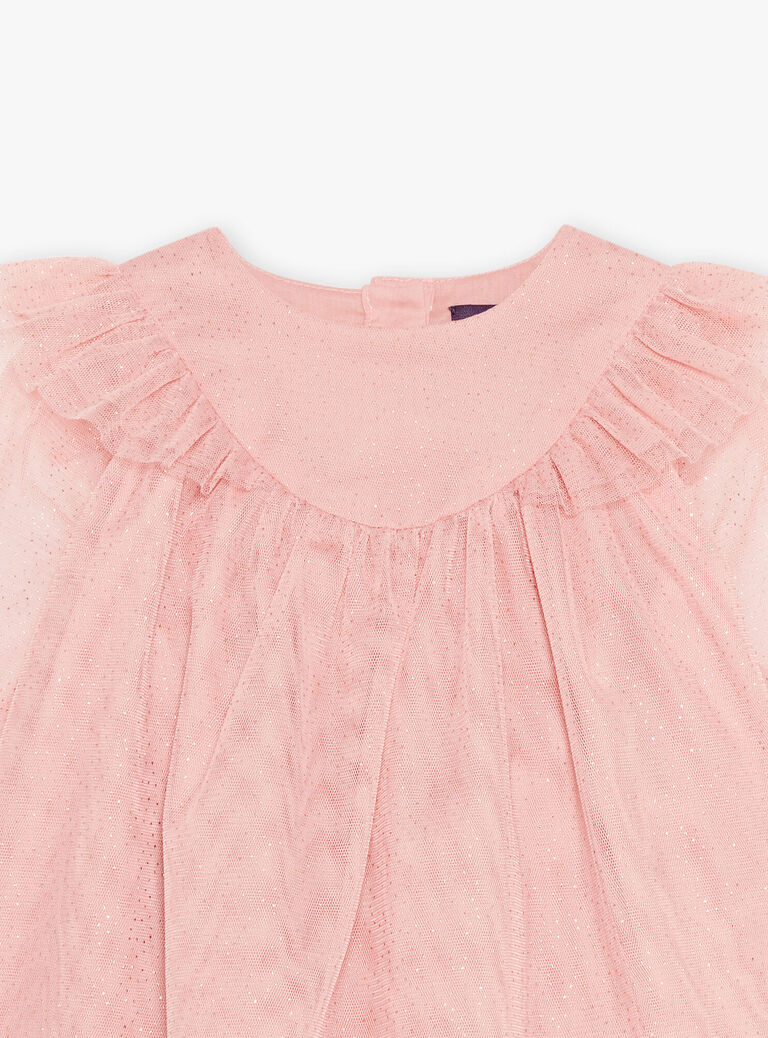 Robe rose en tulle pailletée et bloomer