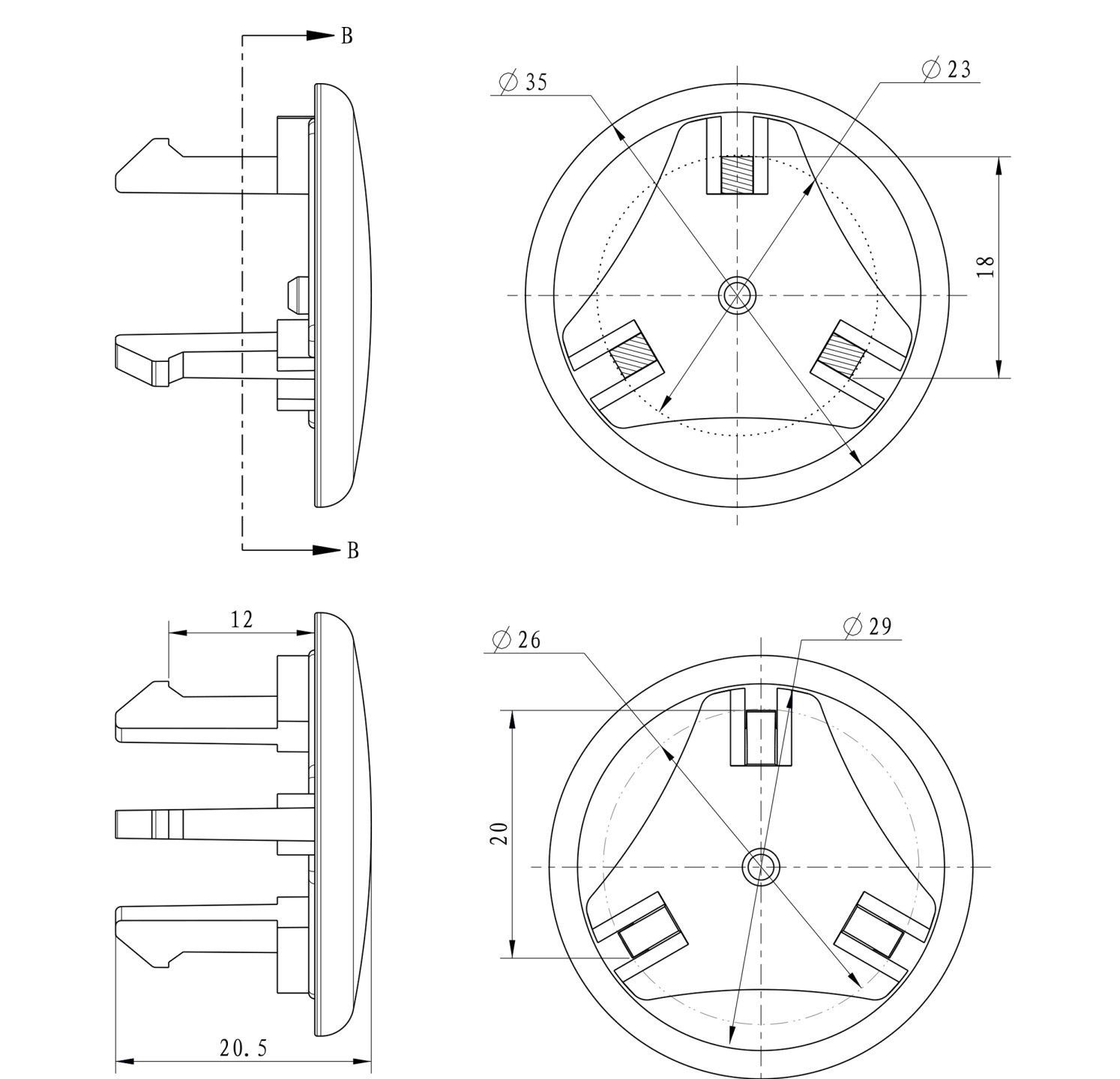 Differnz overloop afdekkap mat chroom