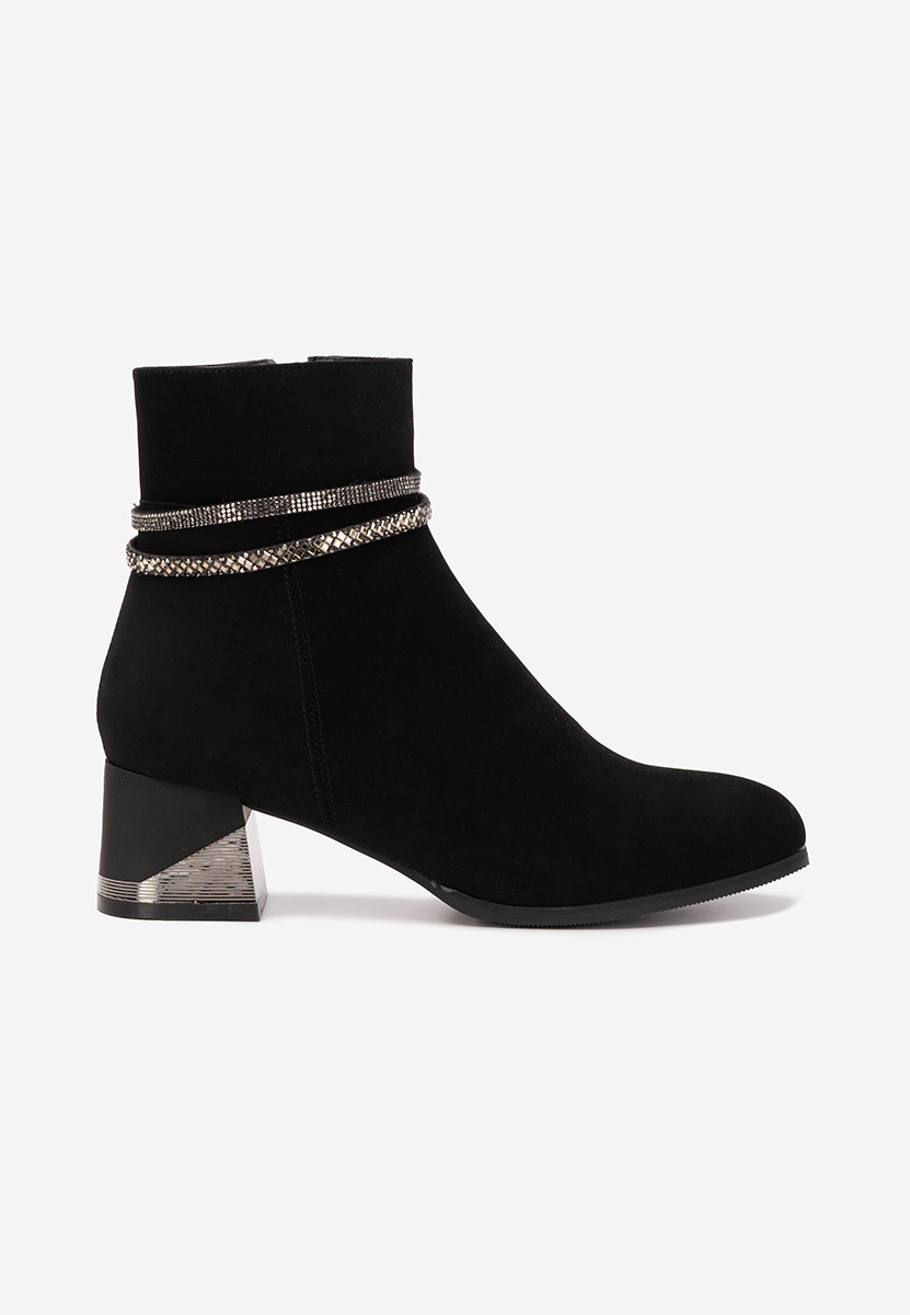 Bottines à gros talon noires Floravia