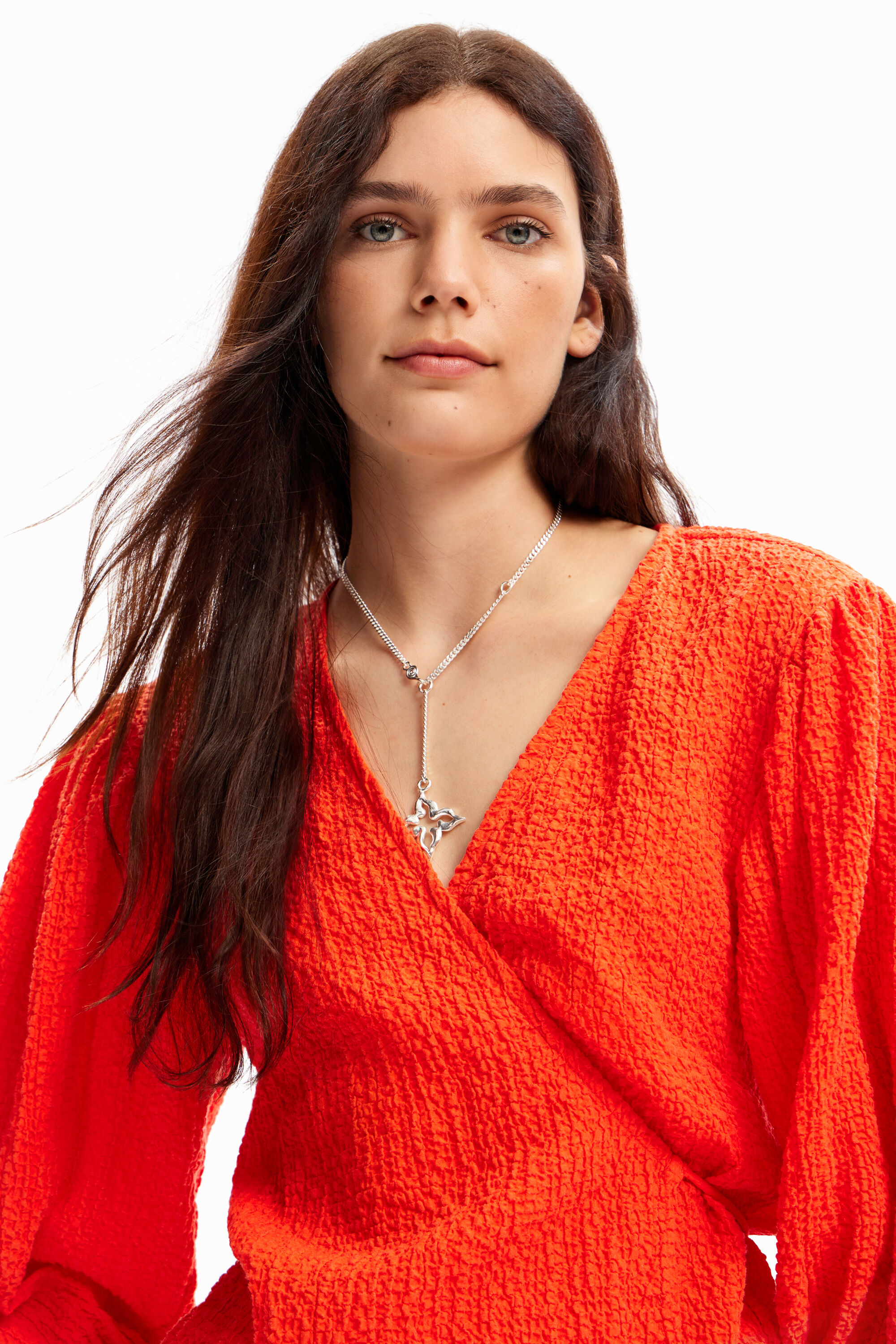 Blouse croisée texturée