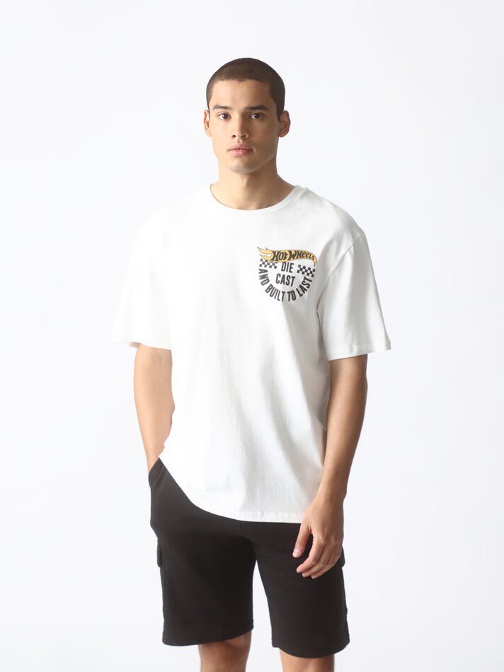 Camiseta Hot Wheels estampada da Mattel - Branca