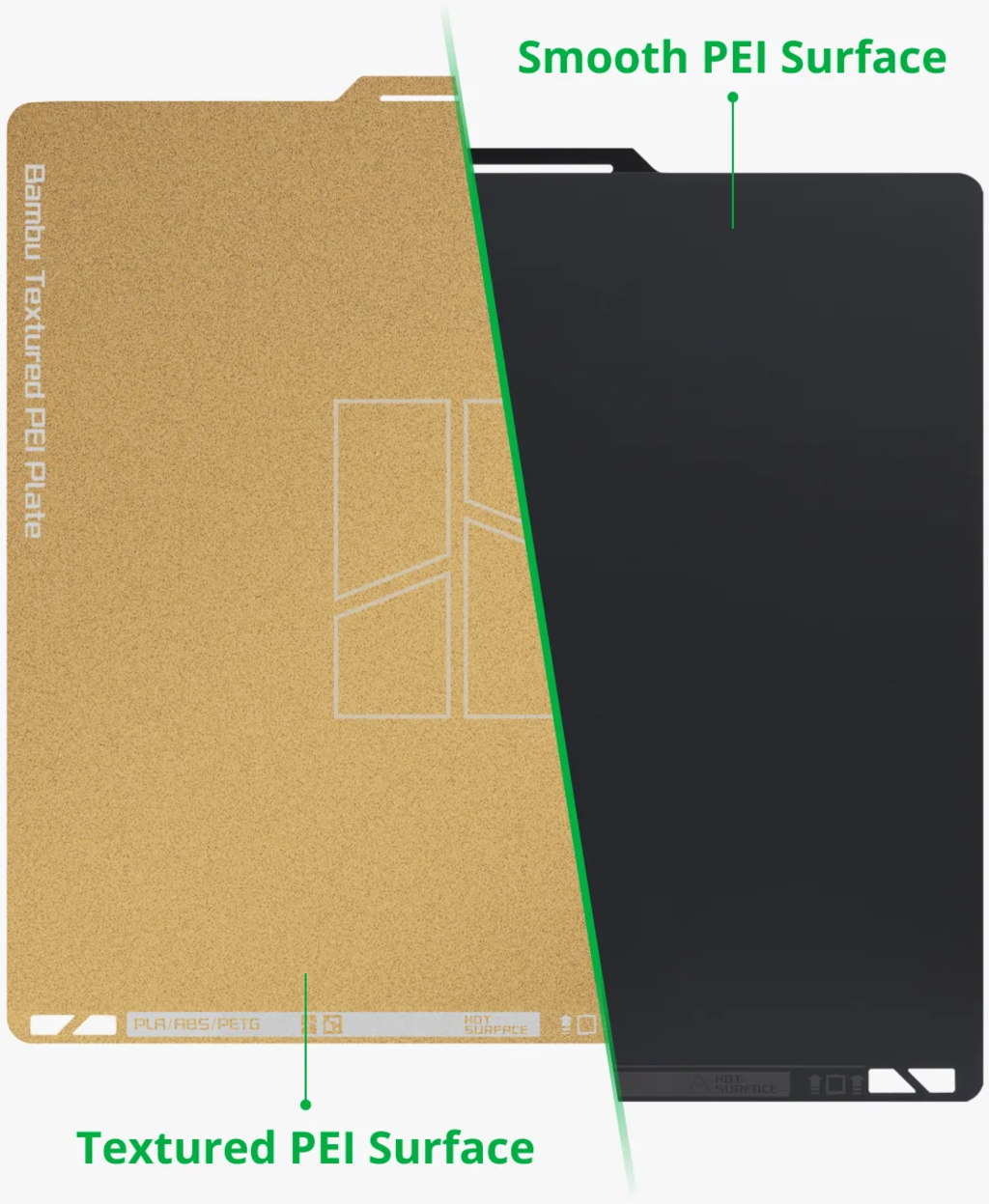 Bambu Lab  Bambu Dual Texture PEI Plate, A1, P1P, P1S, X1, X1C, X1E    Zwei Oberflächen in einer Platte