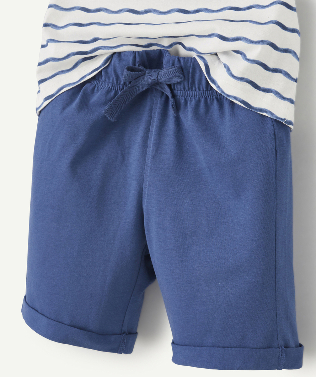 PYJAMA GARÇON EN FIBRES RECYCLÉES BLEU IMPRIMÉ VAGUES