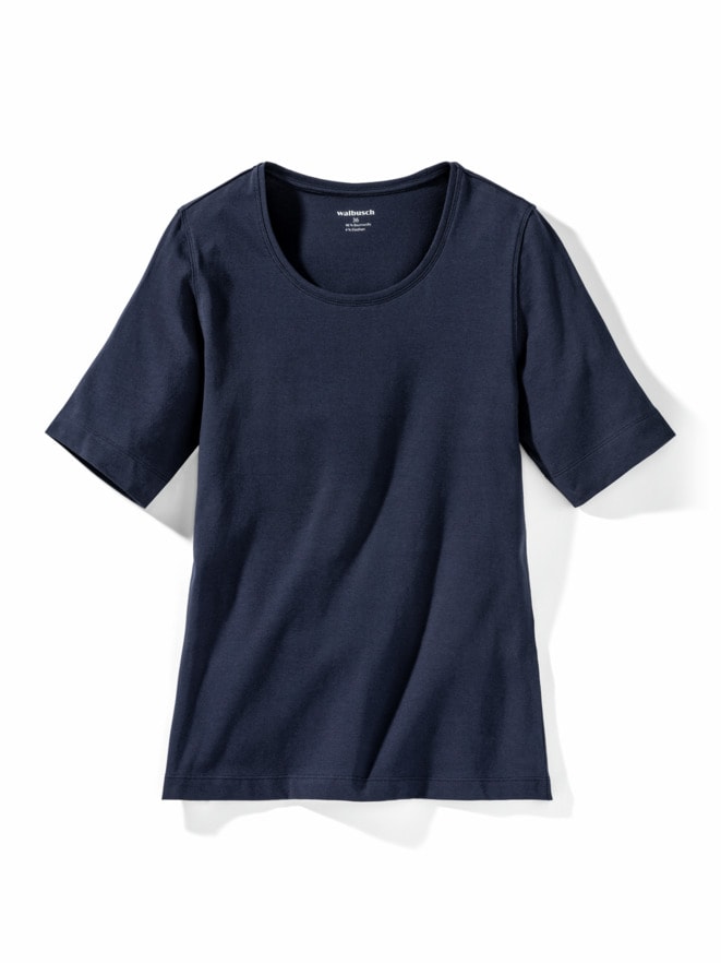 Baumwoll-Basic-Shirt Halbarm