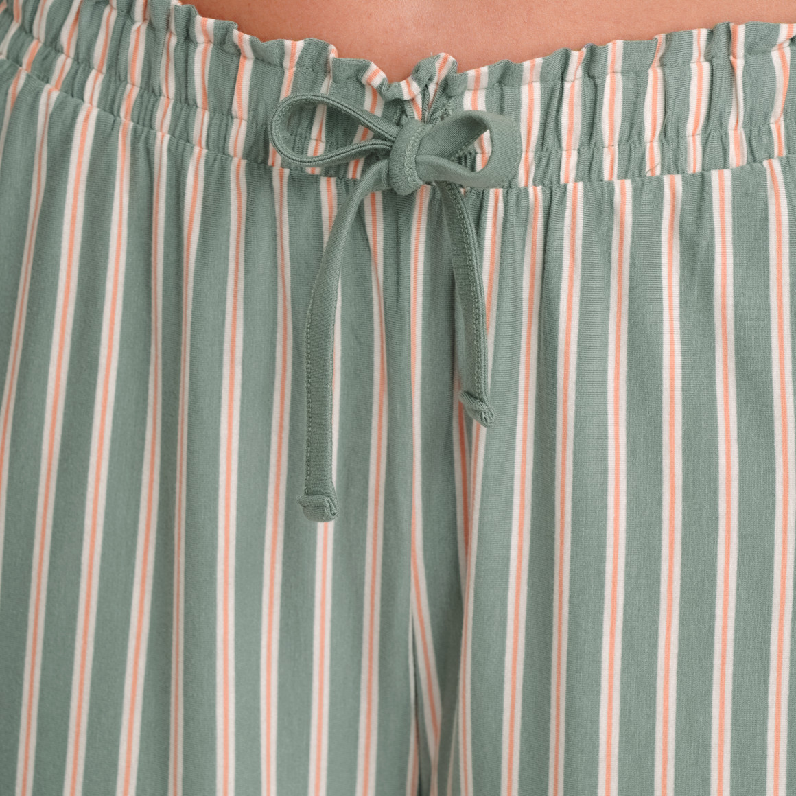 Gina Benotti Damen Schlafshorts mit Streifen dunkelgrün