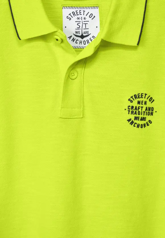 Slub Piqueé Poloshirt - acid yellow
