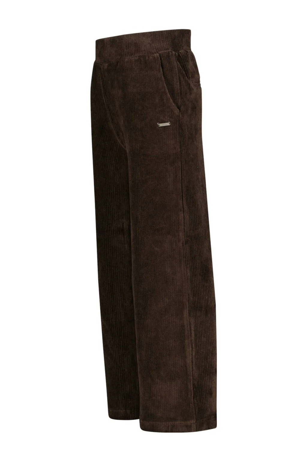 Raizzed wide leg flared broek donkerbruin