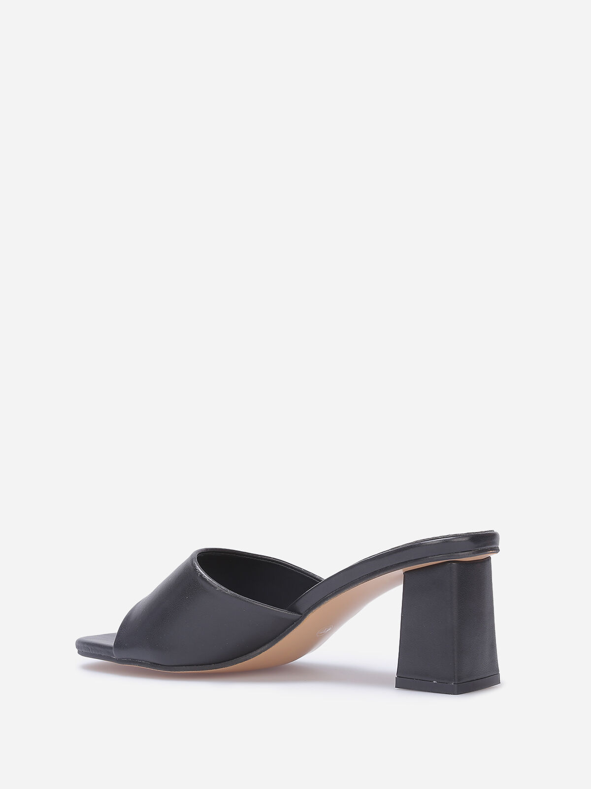Mules à talon carré- Noir