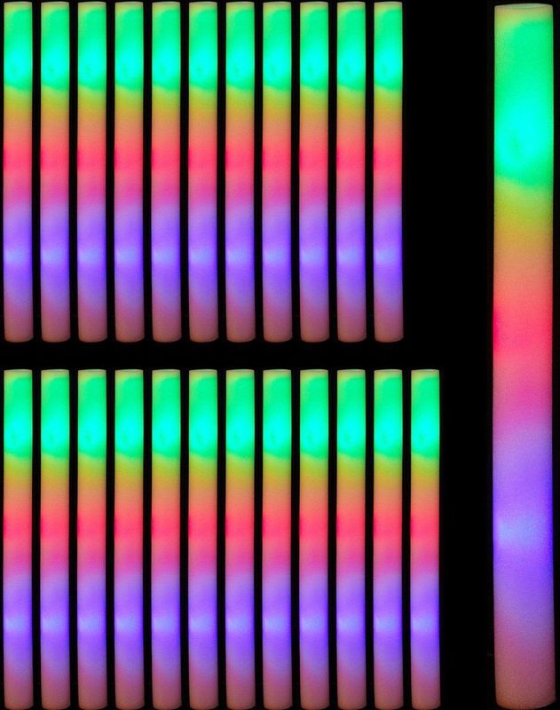24x - Lichtstaaf - Foamsticks - Wit - 3 Modi - 46.5 cm