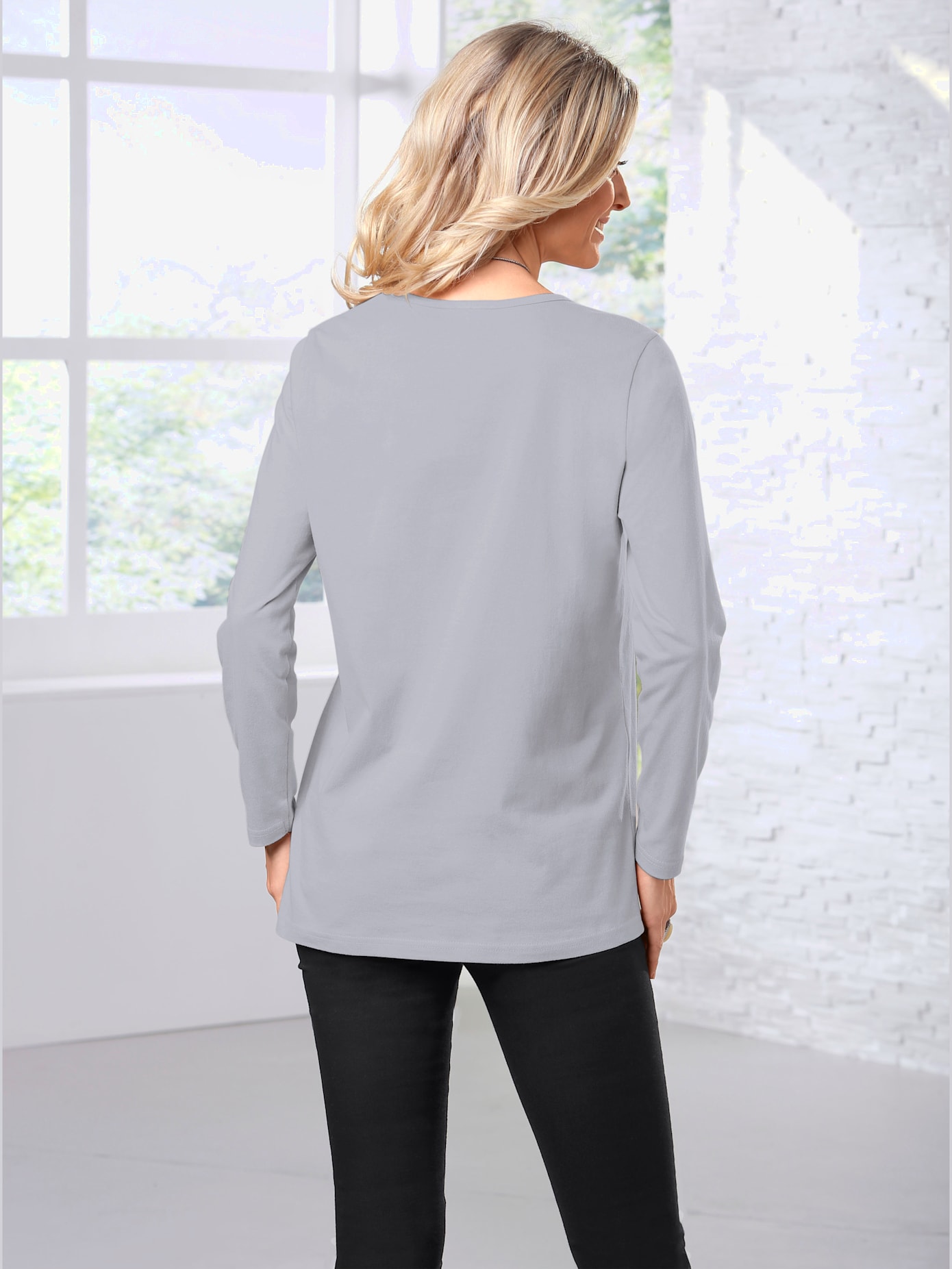 Tee-shirt uni basique à manches longues