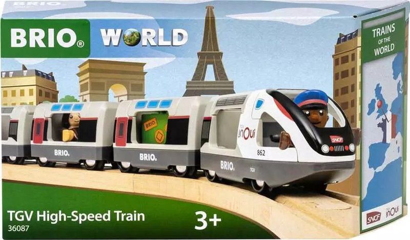 BRIO - 36087 Treinen van de Wereld - TGV Hogesnelheidstrein - Speelgoed - Geschikt voor Kinderen vanaf 3 Jaar