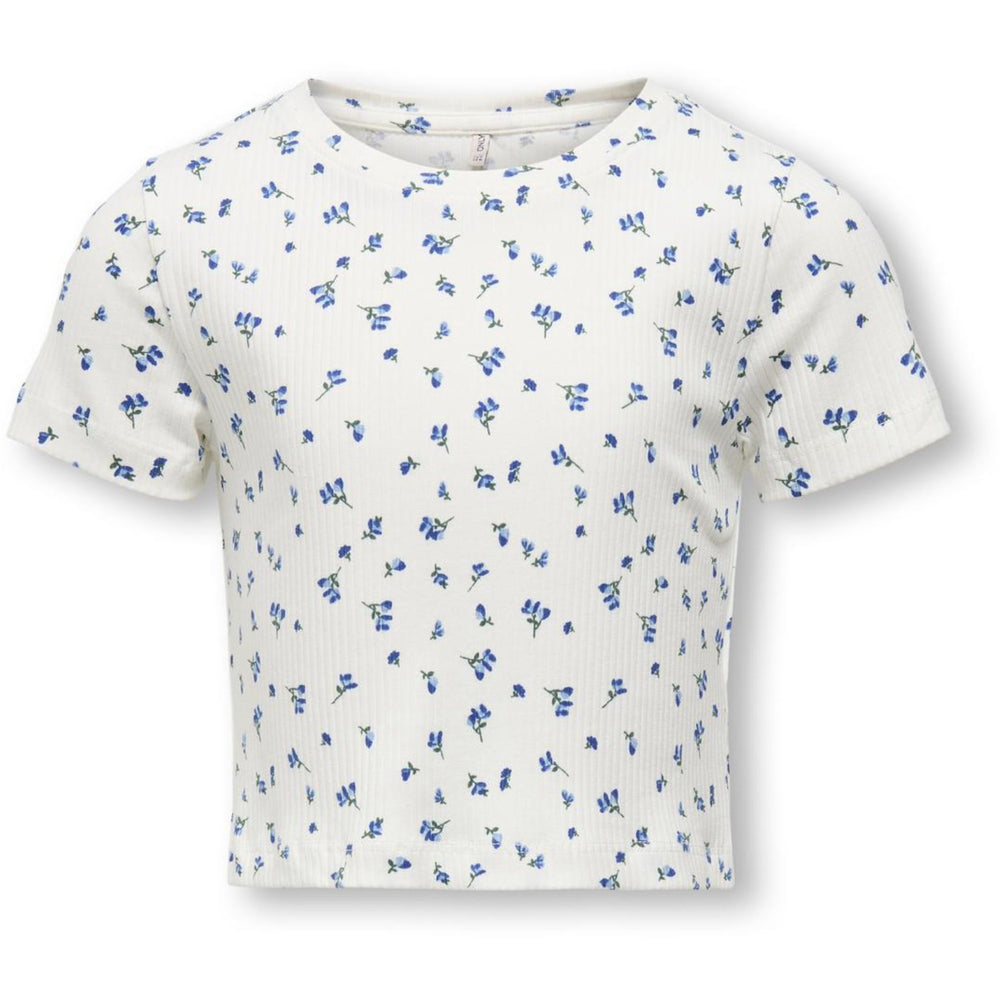 Køb kids ONLY Mazarine Blue White Background Bella Life Kort AOP T-Shirt Noos