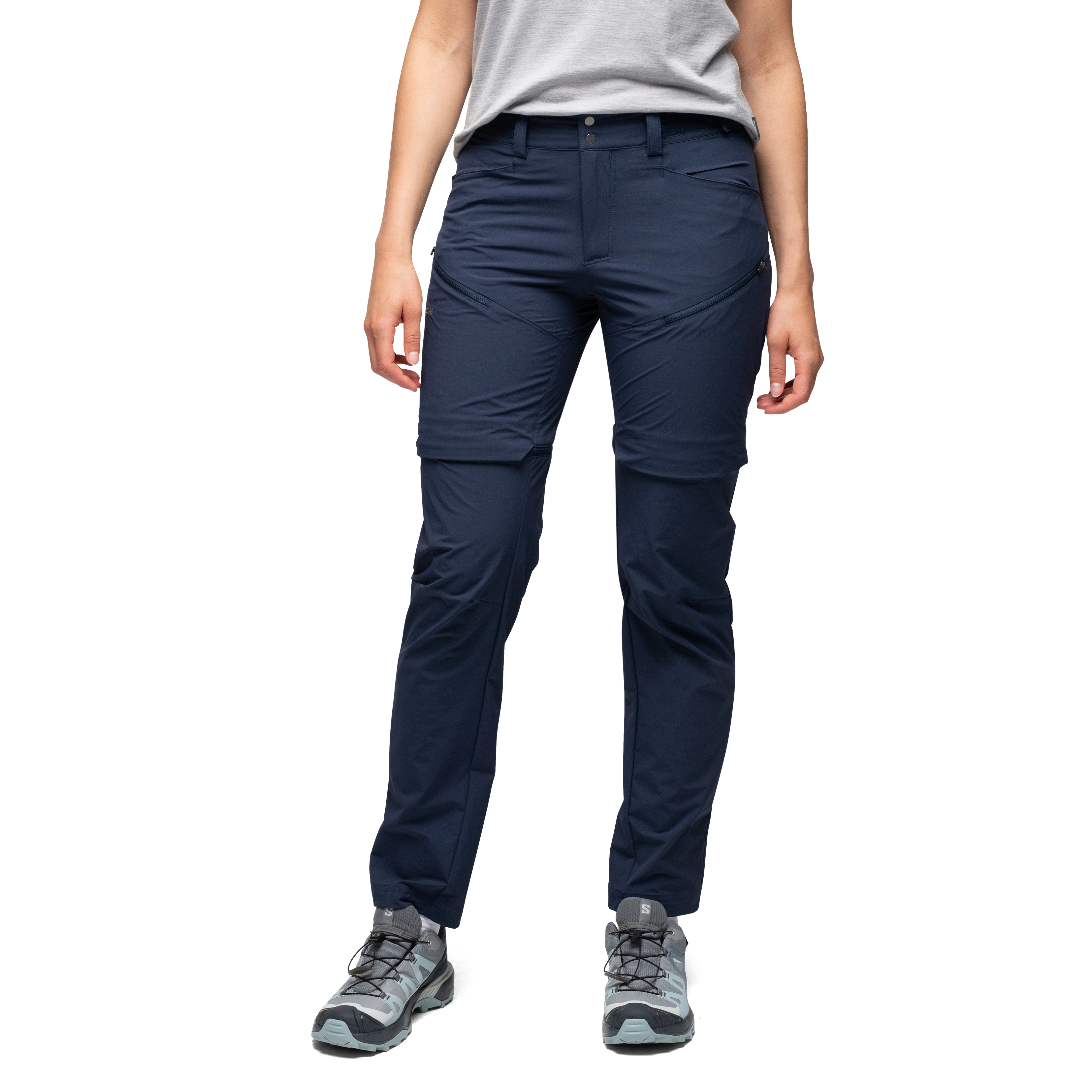 Convertible Zip-Off Softshell Pants Women Navy Blue