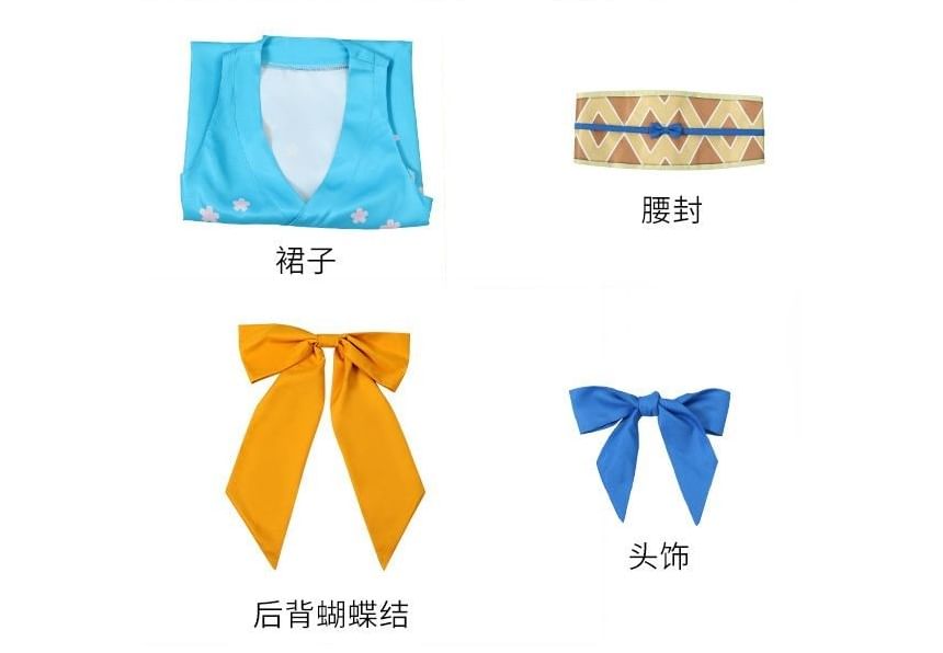 Bloomsoon - One Piece Nami Cosplay Kostuumset / Pruik / Geta Sandalen