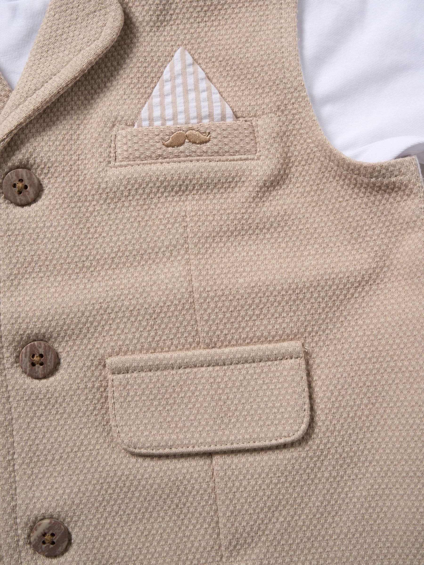Bruin - Little Gent 100% Cotton Shirt, Waistcoat & Shorts Set