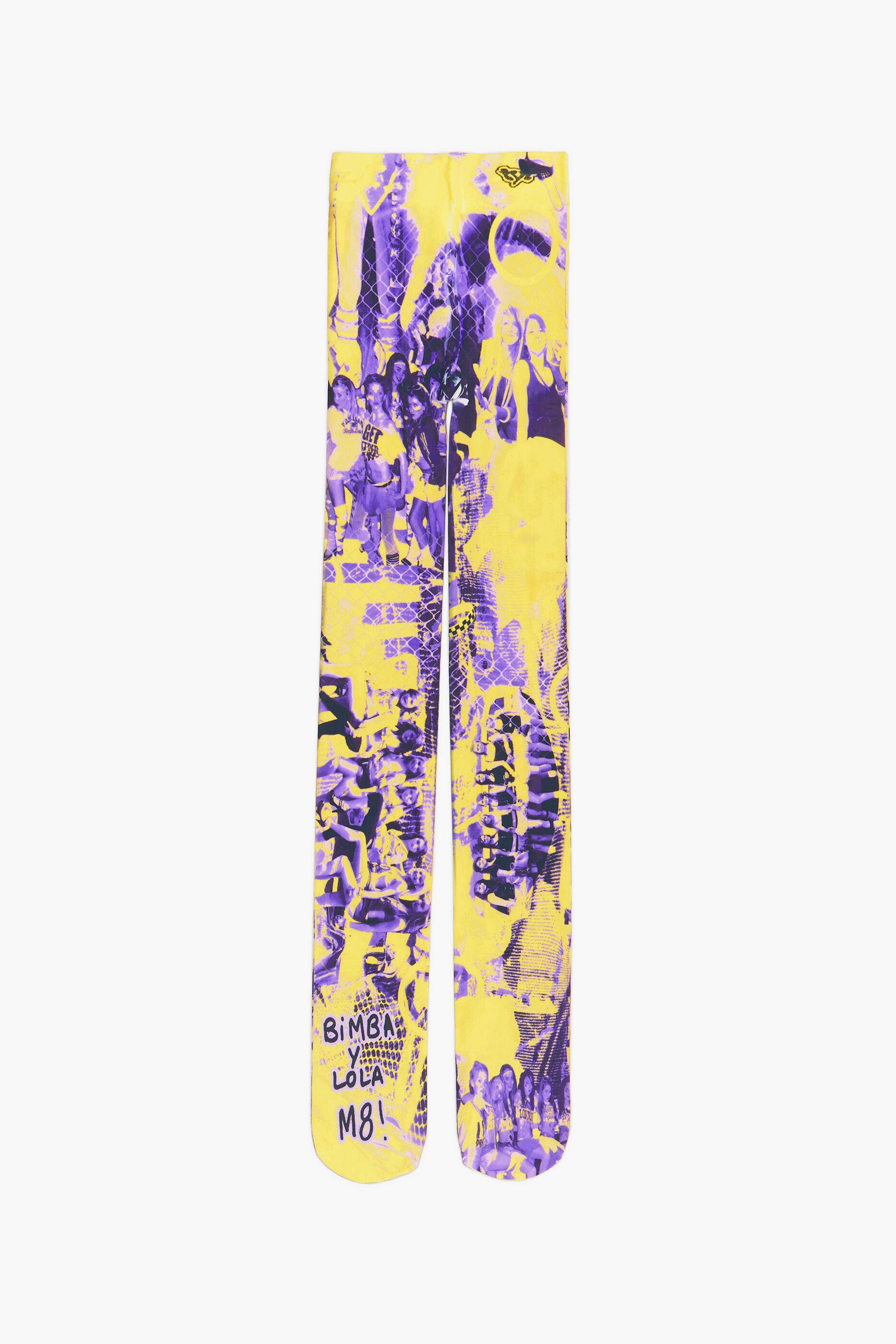 Meias-calças amarelo neon da TYT