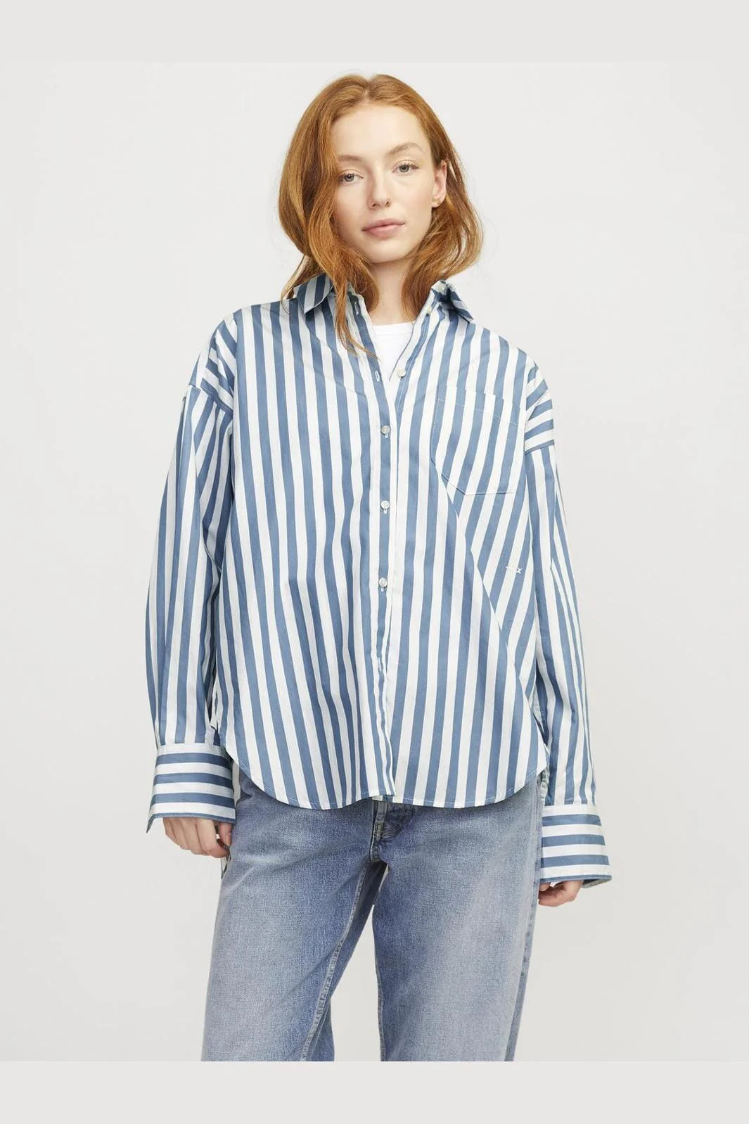 Jjxx Jxjamie Ls Relaxed Poplin Shirt 4544089 coronet blue block