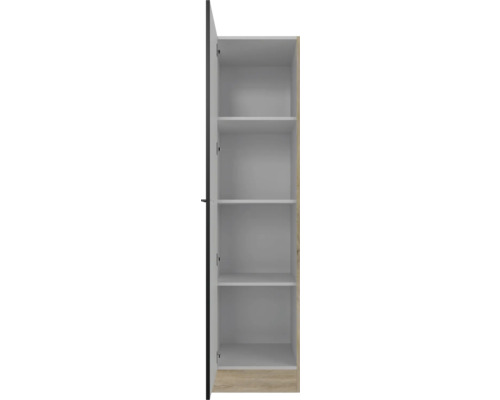 Flex Well Capri voorraadkast, BxDxH 50 x 57 x 200 cm, matzwart, anti-vingerafdruk, gedemonteerd, scharnier omkeerbaar (links of rechts te monteren)
